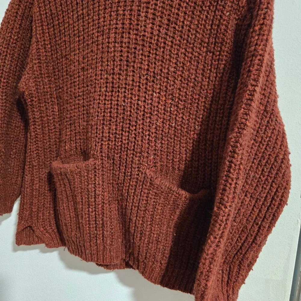 Zara Kids Rust Knitted Hoodie Sweater Pockets Long Sleeve 3-4 Years‎